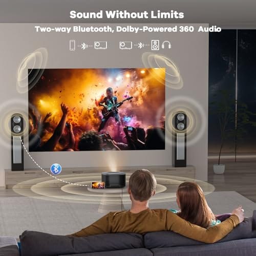 ONOAYO Outdoor-Projector-4K with WiFi and Bluetooth:[3500 Bright/60W Dolby Audio/Official product image