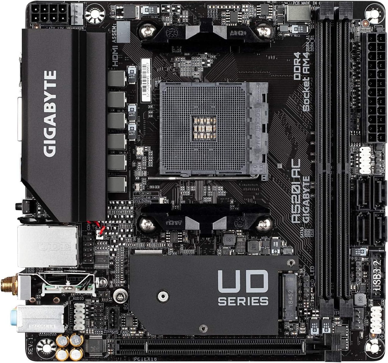 Product Gigabyte A520I AC (AMD Ryzen AM4/Mini-ITX/Direct 6 Phases product image