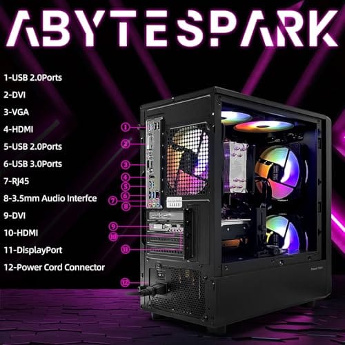 abytespark Prebuilt Gaming PC Desktop,Intel Core i7 Business Office product image